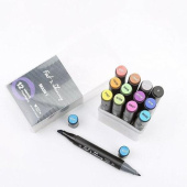 Набор спиртовых двухсторонних Sketch маркеров Fat&Skinny MAIN 1, 12 шт.