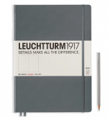 Leuchtturm1917 Записная книжка Master A4+ (нелинованная), 123 стр., твердая обложка, цв. антрацит