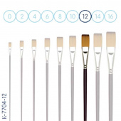 Черная Речка Кисть синтетическая № 12 плоская бордовая, удлиненная ручка