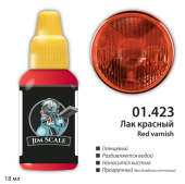 Jim Scale 01.423 Лак акриловый матовый для творчества, красный (фары), 18 мл