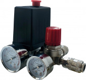 Pegas 2601И Реле давления для компрессора Pegas в сборе 220 В (2 быстросъемных выхода)