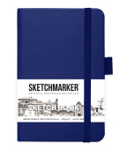 Sketchmarker Блокнот для зарисовок 140 г/кв. м, 80 л, 9*14 см, твердая обложка, синий