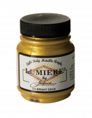 Нерастекающаяся металлическая краска по тканям Jacquard Lumiere яркое золото 67 мл