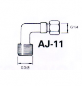 Iwata AJ-11 Угловое соединение для воздушной магистрали G1/4 внутр. – G3/8 наружн.
