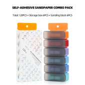 DSPIAE XSP-S01 Набор самоклеящейся наждачной бумаги #400-#1500 (120 шт.) с 6 плоскими держателями