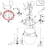 Iwata 04016170 Крышка красконагнетательного бака PET 50N / 50MN