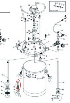 Iwata 04015490 Поворотный болт красконагнетательного бака серии PET
