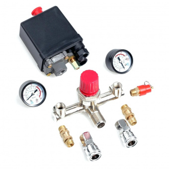 Pegas 2601И Реле давления для компрессора Pegas в сборе 220 В (2 быстросъемных выхода)