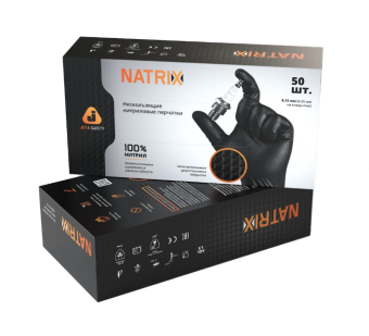 Jeta Safety Нескользящие нитриловые перчатки NATRIX черные, 50 шт., размер 10/XL