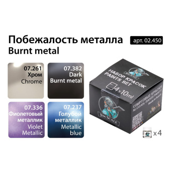 Набор спиртовых красок Jim Scale 02.450 “Побежалость металла”