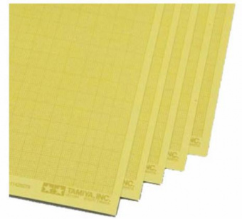 Tamiya 87129 Самоклеящаяся маскирующая бумага c миллиметровой разметкой, 5 листов