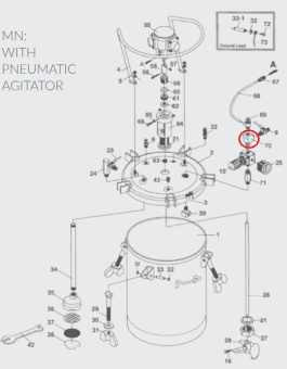 Iwata 04018120 Адаптер красконагнетательного бака PET 10MN / 30MN / 50MN