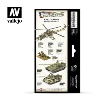 70224 Vallejo Набор красок Model Color Set – WWIII East German Armour & Infantry (8 цветов)