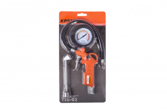 Кратон Пистолет для подкачки шин с манометром TIG-02