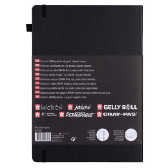 Sakura Скетчбук 140 г/м2, 21 x 30 см, 80 листов, черная бумага, твердая обложка, черный