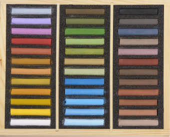 Набор сухой пастели Blockx 36 цв., в деревянном ящике, "Пейзаж"