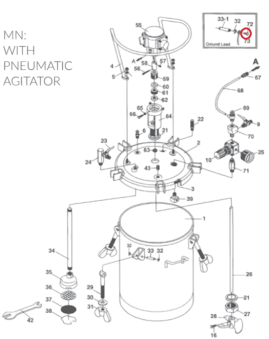 Iwata 04018140 Винт красконагнетательного бака серии PET
