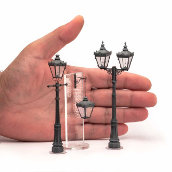 MiniWarPaint Столб фонарный "чугунный" 1-2 фонаря, размер M