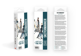 Набор капиллярных ручек Sketchmarker Artist fine pen Basic 3, 12 цв.