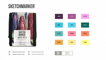 Набор маркеров Sketchmarker Basic 6 (12 шт. + сумка-органайзер)