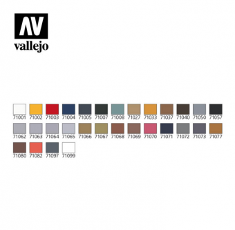 71172 Набор красок Vallejo Model Air Basic Colors & Airbrush (29 цветов) с аэрографом