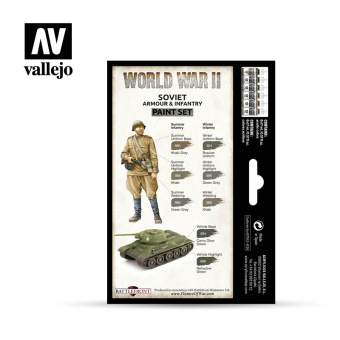 70202 Vallejo Набор красок Model Color Set – WWII Soviet Armour & Infantry (6 цветов)