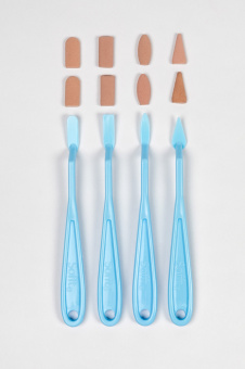 PanPastel Knife & Covers Mixed Набор ножей-мастихинов для пастели с разными поролоновыми насадками, 4 шт.