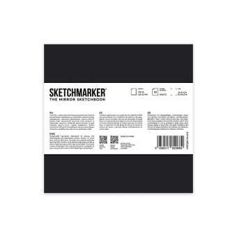 Sketchmarker Скетчбук The Mirror 163х163 мм, 220 г/м. кв, 50 л, твердая обложка, черный