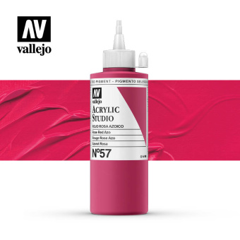 Краска Vallejo Acrylic Studio #57 Rose Red Azo (Розово-красный), 200 мл