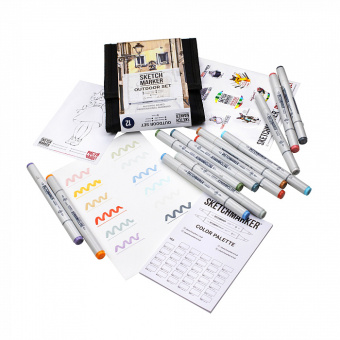 Набор маркеров Sketchmarker 12 Outdoor (12 шт. + сумка-органайзер)