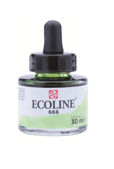 Акварель жидкая Ecoline банка 30 мл №666 Pastel green (Зеленый пастельный)