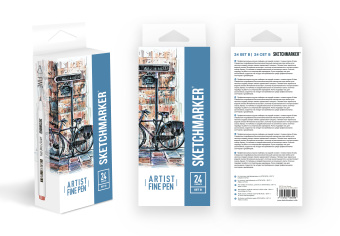Набор капиллярных ручек Sketchmarker Artist fine pen Basic 2, 24 цв.
