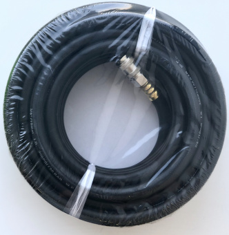 Pegas Шланг черный резиновый 10*17 мм, длина 10 м, с быстросъемными соединениями, профи