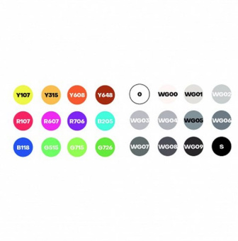 Набор спиртовых двусторонних Sketch маркеров Fat&Skinny SET1, 24 шт.