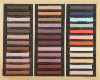 Набор сухой пастели Blockx, 36 цв. в деревянном ящике, "Портреты Тициана"