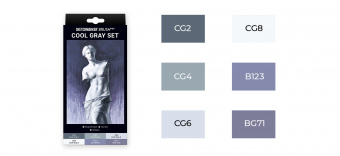 Набор маркеров Sketchmarker Brush 6 COOL Gray Set  (6 шт. в картонной коробке)