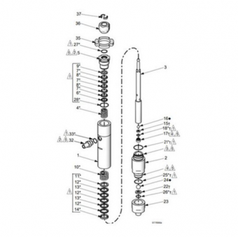 Graco 24A632 Уплотнительное кольцо чаши насоса LW100A (комплект 10 шт.)
