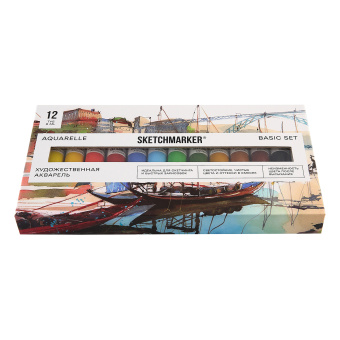 Sketchmarker Набор акварели Basic 12 цв., в тубах 8 мл, в картонной упаковке