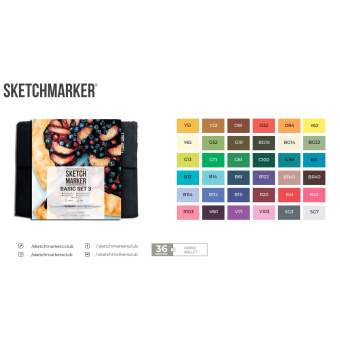 Набор маркеров Sketchmarker Basic 3 (36 шт. + органайзер)