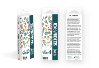 Набор капиллярных ручек Sketchmarker Artist fine pen Light colors, 12 цв.