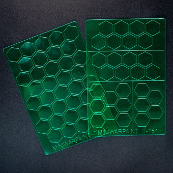 MiniWarPaint Трафарет окрасочный шестиугольники, размер L, 7 мм