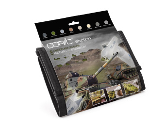 Набор маркеров Copic Sketch Set Camouflage Colours (8 шт. + Blender в пенале)