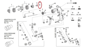 Ремкомплект (набор уплотнений сопла) для краскопульта Iwata MSGS-200