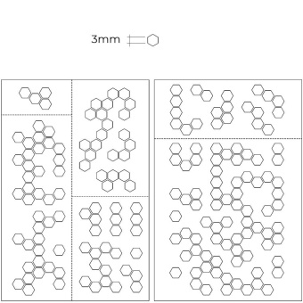 MiniWarPaint Маска окрасочная камуфляж шестиугольники 3 мм, размер S