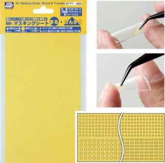 Mr. Hobby GT-71 Mr. Masking Sheet Round & Triangle Маскировочная лента, круги и треугольники 3-5 мм