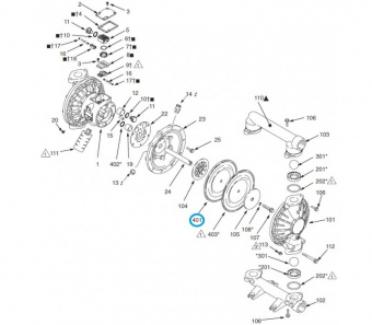Graco 189425 Диафрагма для мембранного насоса Husky 1590