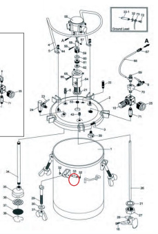 Iwata 94020230 Штифт корпуса красконагнетательного бака серии PET