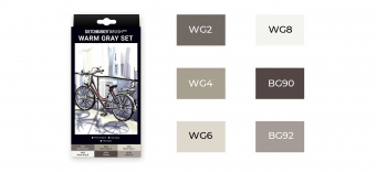 Набор маркеров Sketchmarker Brush 6 WARM Gray Set (6 шт. в картонной коробке)