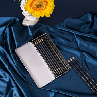 Finenolo Набор чернографитных карандашей Sketch 8 штук (8B-2H) в металлическом пенале