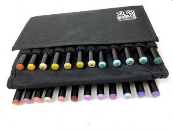 Набор маркеров Sketchmarker Brush Dull (24 шт. + сумка-органайзер)